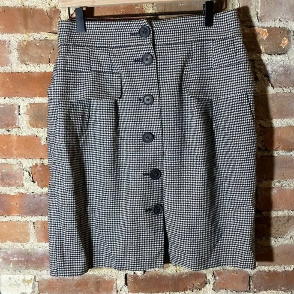 Strenesse Houndstooth Skirt 8 Virgin Wool